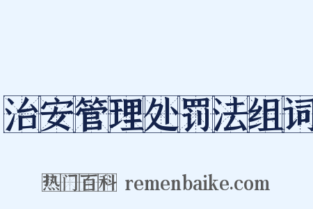 治安管理处罚法组词是什么意思的图片